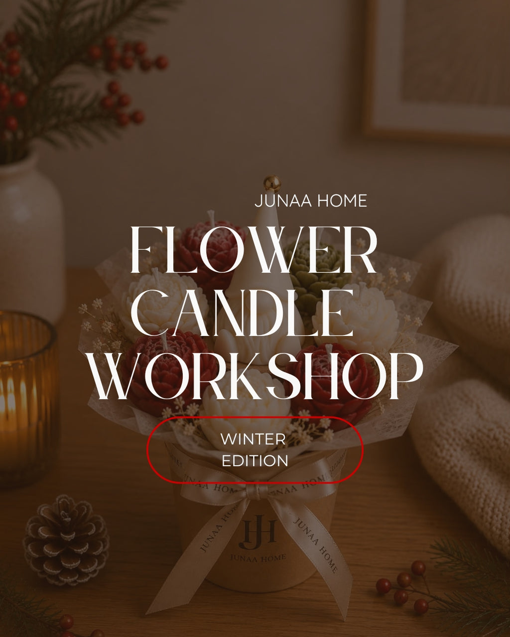 10. Dezember 2026 18-20 Uhr Flower Candle "to go" Workshop - Winter Edition im  Blumencafé